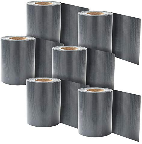 Fiqops Lot de 6 Bandes Brise-Vue en PVC - Impression Double Face - Protection Contre Le Vent et Les UV - Résistant aux intempéries - 210 m x 19 cm - avec 180 Clips de Fixation