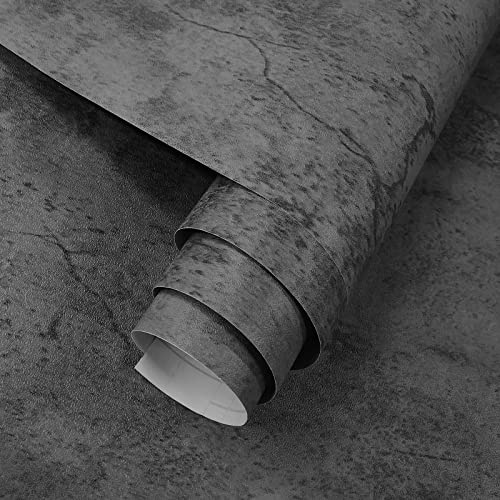 3YECAO 16×118 Thick Blue Grey Peel and Stick Concrete Wallpaper 3d Faux Gray Concrete Contact Paper Vinyl Wrap DIY Self Adhesive Matte Grey Cement Wallpaper Tile Sticker for Countertops Walls Drawer