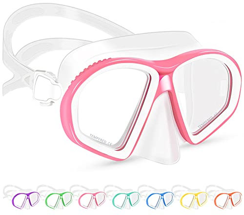 Supertrip Taucherbrille Kinder (6-14 Jahre), Tempered Glass Schwimmbrille Kinder Tauchmaske Schnorchelmaske für Jungen Mädchen