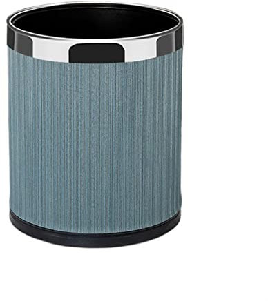 Garbage Can 10l/14l Garbage Cans Home Living Room Open Mouth Large Garbage Basket Modern Office Simple Waste Paper Basket Bedroom Kitchen Large Capacity Garbage Cans Trash Bin ( Color : Silver+blue ,