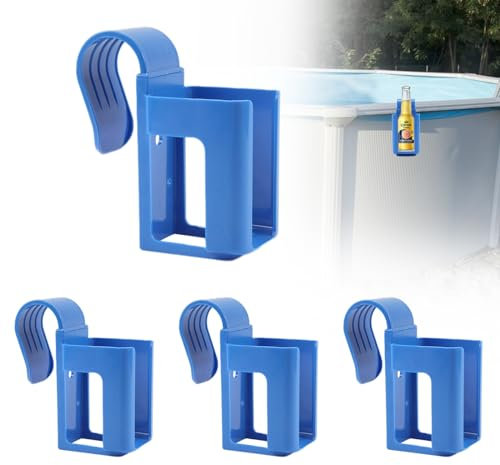 SJUNJIE 4 Stück Getränkehalter Pool Bierhalter Pool Getränkehalter Poolrand Suspension Kunststoff Getränkehalter Poolrand Wird Zum Abstellen von GeträNken und Kleinen Gegenständen Verwendet