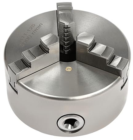 HUSPOO Präzisions 3 Backenfutter Ø 80-125mm Dreibackenfutter fit Drehbank, Selbstzentrierendes 3-Backen-Drehfutter, 3 Backenfutter für Bohrmaschine (125MM)