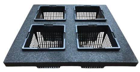 Filter Foams Ltd Floating Pond Planter with 4 Baskets, Granite Effect, 1L Capacity per pot FLOAT size 32cm x 32cm x 11cm Approx