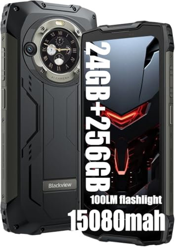 Blackview BV9300 Pro 24Go+256Go Telephone Portable Incassable, Double Écran 6.7 FDH+, MTK G99 Téléphone Débloqué 4G, 15080mAh Smartphone Incassable Etanche IP68, NFC,OTG,GPS,FM