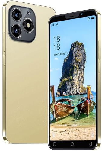 MTGud Cheap Mobile Phone, 5.0'' Dual SIM Dual Camera, Android 9.0, 16GB ROM (Extension to 128GB), Support WIFI/Bluetooth/Face ID Cell Phones (MT15P-Gold)