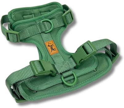 Imbracatura per cani anti-tiraggio – regolabile, confortevole e resistente – razze piccole, medie e grandi – per passeggiate sicure e senza tirare, la casa di torrone (verde)