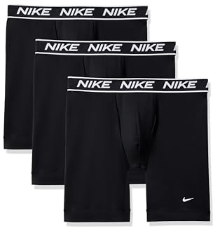 Nike Men's All Day Micro Stretch Long Leg Boxer Brief Underwear (3-Pack), Black/Black/Black, M (Pack of 3)