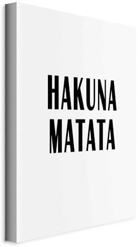 murando - Quadro Acustico Verticale Scritta Hakuna Matata 40x60 cm 1 Pezzo - Stampa su Tela Schiuma Acustica - Quadri Pannelli Fonoassorbenti Moderni - Acustiche Camera da Letto - Scritte m-A-0784-b-a