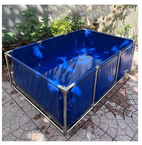 UZAMIRLEX Lago Artificiale Pieghevole, Piscina Fuori Terra con Telaio in Acciaio zincato e Tela in PVC, laghetto for Pesci(1.2x1x0.6m/3.9x3.3x2ft- 720L/190)
