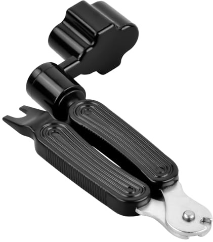 Cfcyhla Guitar Tool 3 in 1, Guitar String Cutter, Tool String Winder Western Guitar String Cutter Guitar String Pin Puller for Guitar Electric Ukulele Mandolin (Black)
