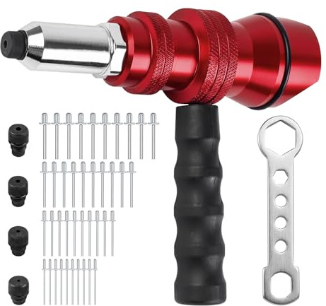 FSWWSF Set di pinze per rivetti per avvitatore a batteria e trapano, pinza per rivetti ciechi da 2,4 a 4,8 mm