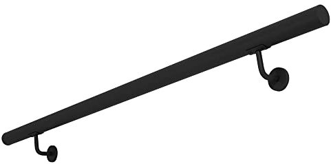 Edelstahl Handlauf Treppengeländer Geländer Wandhandlauf Wand Treppe 3 Farben 50-200 cm V2Aox, Farbe:Anthrazit, Länge:80 cm