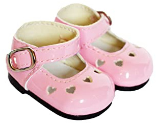 MBD Pink Heart Doll Shoes Fits 14 Inch Fashion Girl Dolls- 14 Inch Dolls Shoes