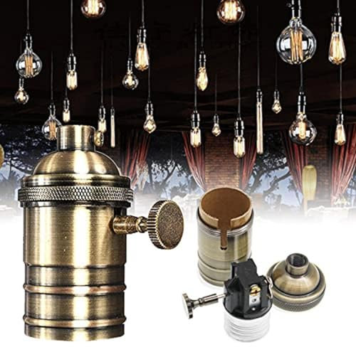 Ailao Vintage E27 Lampenfassung, Retro Lampenfassung E26/E27 Antik Lampenfassung mit EIN-/Ausschalter Pendelleuchtenfassung