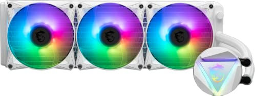 MSI MAG CORELIQUID 360R V2 White Refrigeración Líquida CPU AIO - Blockhead ARGB Giratorio, Bomba de Radiador Integrada, Flujo Dividido, Tubería Anti-Evaporación, Fácil de Instalar -Admite AMD e Intel