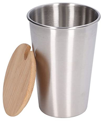 QANYEGN Jarra De Cerveza De Acero Inoxidable De 500ML con Tapa, Taza De Agua De Una Sola Capa, Tazas para Beber Calientes Y Fras para Fiestas Domsticas Al Aire Libre