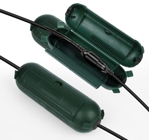 Jasfyee Safe-Box/Schutzbox Für Verlängerungskabel, IP54 wasserdichte Verlängerungskabel Sicherheitsbox, Steckerschutz wasserdichte Elektrobox, Grün Safe Box Kabel Außen Kabelbox Steckdosenschutz