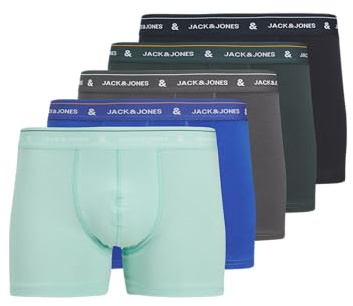 Jack & Jones Jacron Solid Trunks Lot de 5 Boxers pour Homme, Lapis Lazuli, M
