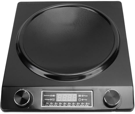 Table de Cuisson à Induction, Table de Cuisson à Induction Portable en Aluminium ABS 3500 W avec Panneau de Commande Tactile Intelligent Concave, Plaque Chauffante pour (Prise UE