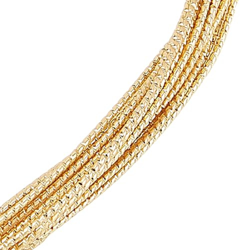 GOMAKERER 5m/Rotolo di Filo di Rame Dorato, Filo Metallico Flessibile 0.6mm Filo Tondo Ritorto per Avvolgere Perline, Bracciali, Orecchini, Gioielli, Decorazioni Da Appendere A Casa, Feste di Natale