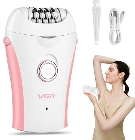 Epilatore elettrico donna 2 velocità LED, ricaricabile e wireless, 24 pinzette coperte, 120 minuti funzionamento, per viso, gamba, braccio, bikini, ascelle