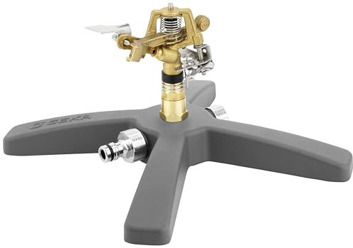 GEKA Kreis- und Sektorenregner V 80 B (Wurfweite ca. 13 m, 2-4 bar, Sektor 20°-360°, Schwinghebelregner, Gartensprinkler, Gartenbewässerung) 17.0012.9, Grau