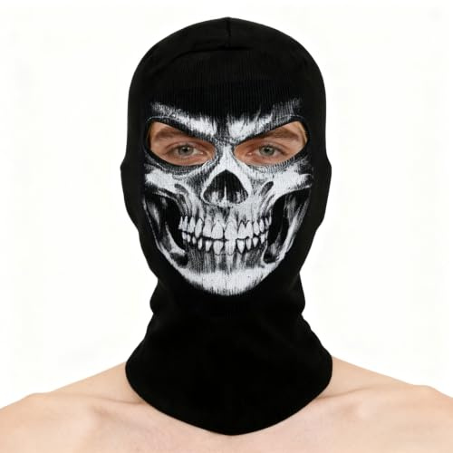 Uvwxba Ghost Balaclava Mask Halloween Skeleton Balaclava Outdoor Riding Mask for Men