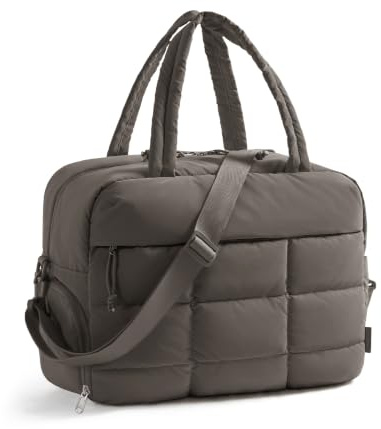 bagsmart Gym Bag Womens, 23L Travel Bag with Shoe Compartment,Charcoal Grey