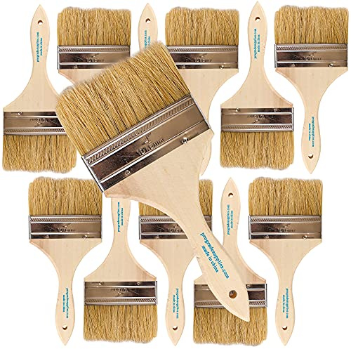 Pro Grade - Chip Paint Brushes - 12 Ea 4 Inch Chip Paint Brush Light Brown