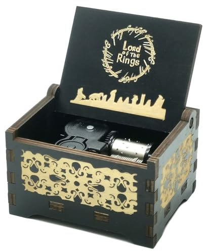 Micteney The Lord of the Rings Music box Antique Carved Wooden music box,Play the Lord of the Rings theme song Clockwork-driven (Lord of the Rings)
