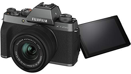 Fujifilm X-T200 Mirrorless Digital Camera, Dark Silver with Fujinon XC15-45 mm Optical Image Stabilisation Power Zoom Lens kit