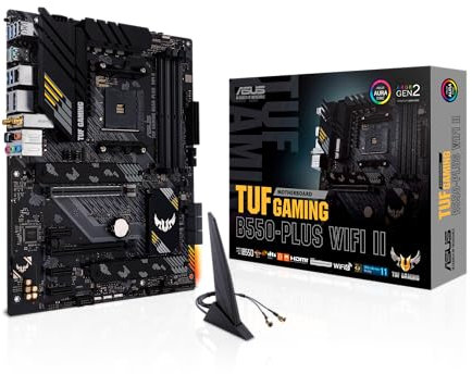ASUS TUF Gaming B550-PLUS WiFi II - Placa Base de Gaming ATX AMD B550 (Ryzen AM4) (PCIe 4.0, Dos M.2, VRM de 10 Fases, 2.5 GB Ethernet, SATA 6 Gbps, Thunderbolt 3 y Aura Sync RGB), Black