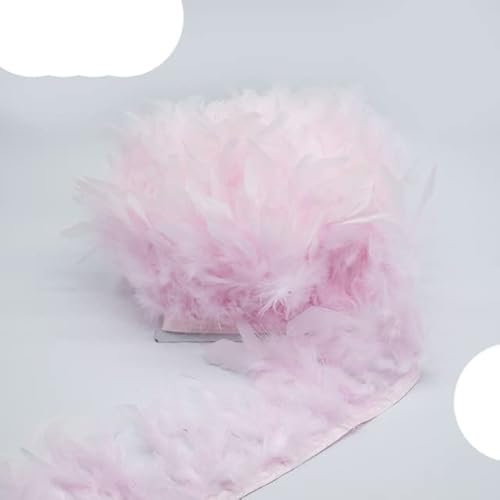 5-10 Meter Leder Rosa Truthahn Federbesatz Fransen Federband Für Hochzeitskleid/Rock/DIY Craft Dekoration-Pink,5 Meter