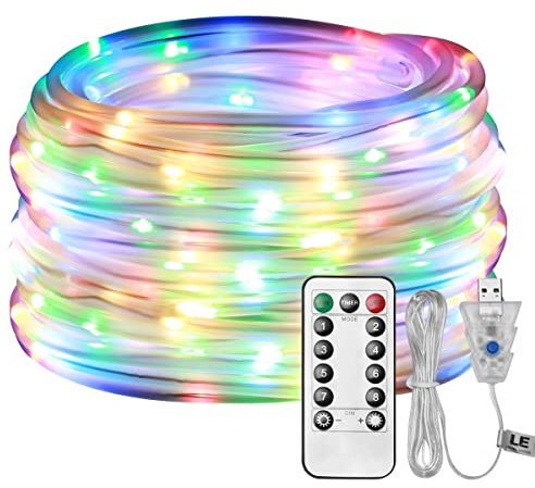 LED Fairy Rope String Lights - USB Powered 10 Meter 100 LED String Sensory Lights | 8 Mode Dimmable Indoor Lights for Christmas, Party & Fun Sensory Room…