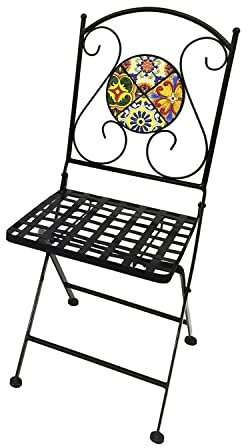 Mosaik Gartenstuhl Balkonstuhl Terassenstuhl klappbar Stern Design Klappstuhl Bistrostuhl Mosaikstuhl
