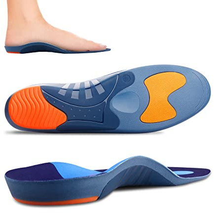 RooRuns Heavy Duty Arch Support Plantar Fasciitis Insoles for Men and Women, Orthotic Inserts Shoe Insoles for Flat Feet, Heel Spurs, High Arches, OverPronation, Metatarsalgia, Foot Pain Relief, XL