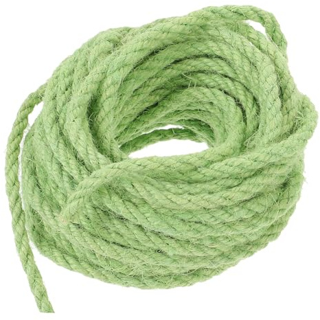 CIYODO 10m Corda Sisal Naturale Per Giocattoli Fai Da Te Per Gatti Accessori Per Tiragraffi e Strutture Di Arrampicata Rete Resistente e Flessibile Verde