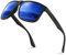Wrimen-Sonnenbrille-Herren-Damen-polarisiert-UV400-Blend Schutz- Mode-Ultraleicht-Sonnenbrillen-Klassisch-Retro-Rechteckig-Unisex-Outdoor-sport brille-für Fahren-Angeln-Dunkelblau