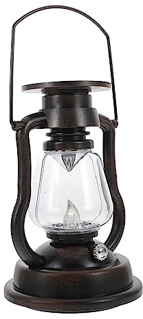 DIYEAH Lanterna Solare da Esterno Led Fiamma Tremolante Vintage Materiale Abs , Design Appeso Maniglia , per Giardino e Festa