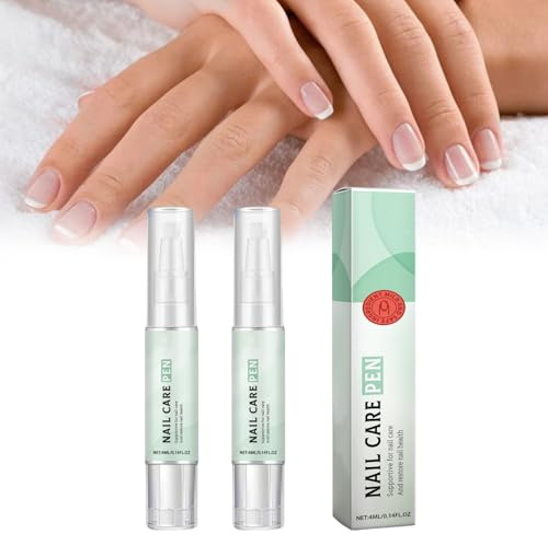 Nail Care Pen,2pcs Bolígrafo Cuidado Uñas 4ML,Lápiz para el Cuidado de Uñas,Bolígrafo para el Cuidado de las Uñas,Enriquecido con Aceite de Árbol de Té,Flores de Manzanilla y Aloe Vera