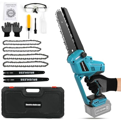 Batteridriven motorsåg 8 och 10 tum kompatibel med Makita 18 V-batteri (utan batteri)