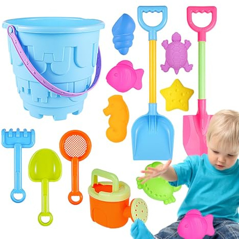 Giochi Di Sabbia Per Spiaggia,Con Stampini Di Animali Inclusi | Set di Giocattoli con Secchiello e Pala da Sabbia - Per Bambini In Età Prescolare Estate Compleanno Attività