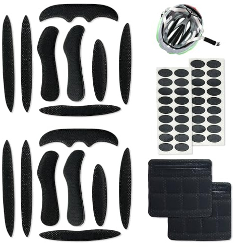 2 PCS Imbottitura Casco Bici Nero,Spugna Imbottitura Casco Moto con Chiusura a Strappo,HMCEY Spugna de Ricambio Cascos per Bicicletta Universali,Interno Cascos Moto per Auto Elettriche, Mountain Bike