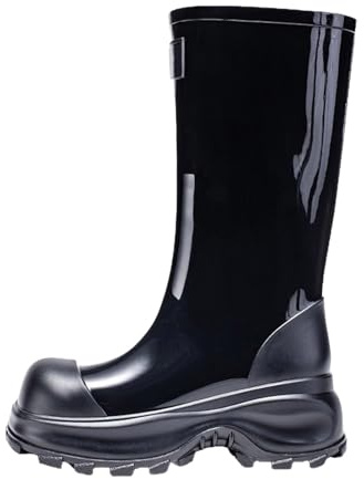 Generisch Botas de goma para mujer, botas de agua de alta colores, impermeables, cómodas, de caña alta, largas, botas de lluvia para adultos, antideslizantes, para exteriores, botas de goma