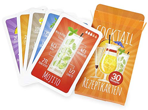 Chroma Products Cocktail Rezepte auf Karten: 30 Cocktailrezepte und Erklärungen in Faltschachtel, Rezepte auf deutsch, Kartenspiel oder Quartett als Geschenk
