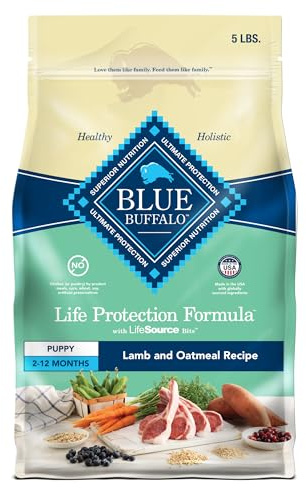 Blue Buffalo Life Protection Formula Puppy Dry Dog Food with DHA and ARA, Made with Natural Ingredients, Lamb & Oatmeal Recipe, 5-lb Bag