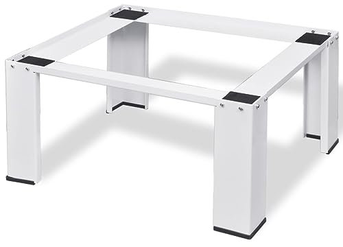 FIRBNUS Waschmaschinensockel Weiß Waschmaschine Untergestell Waschmaschine Regal Washing Machine Stand Waschmaschine Unterbau Trockner Untergestell Zwischenbaurahmen