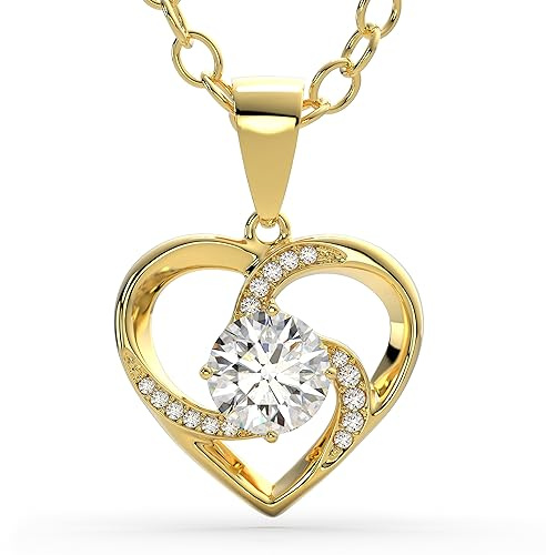 SERASAR Collar de Plata Corazón Señoras Acero Quirúrgico 316L Oro 18 Quilates Joyería Cadena Colgante Joyero Idea Regalo Día la Madre Navidad 30 Cumpleaños Mujeres