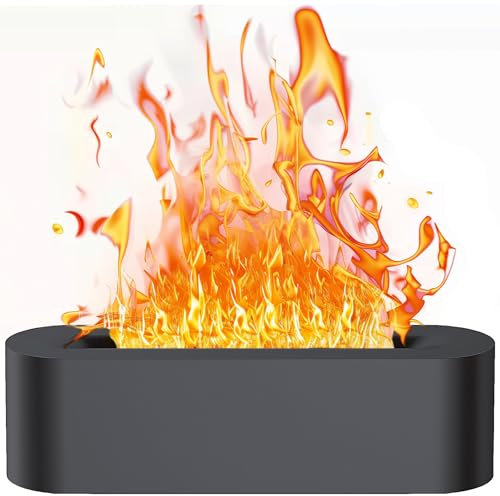 Diffuseur d'huiles essentielles à flamme - Humidificateur d'air - 7 lumières de couleur - Aromathérapie - Humidificateur d'air électrique pour la maison, le bureau, le yoga, la chambre à coucher et