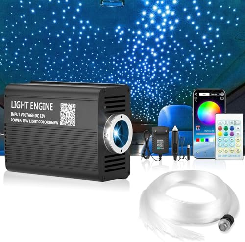 Brivulgent 16W Fibre Optic Lamp Shooting Stars | Safe & Immersive Galaxy Light | Create Atmosphere Full of Romantic and Rhythm, Fibre Optic Star Ceiling Light Kit for Car Home